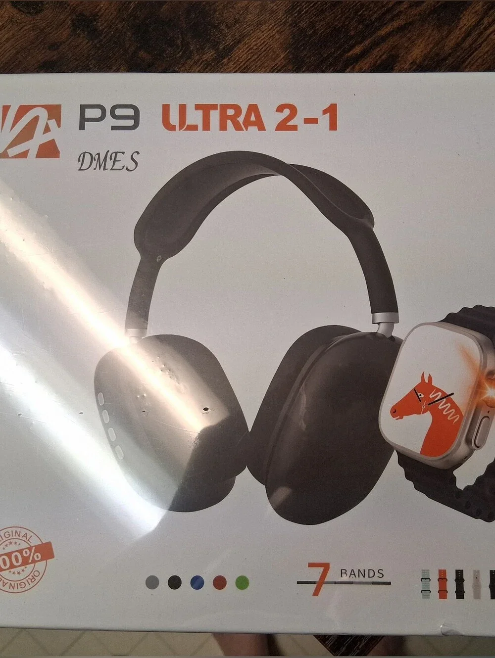 P9 Ultra 2-1 Over-Ear Headphones and Smartwatch in Black